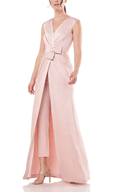 Kay Unger 5545927 - Cap Sleeve Jumpsuit with Overskirt Special Occasion Dress 2 / Soft Blush