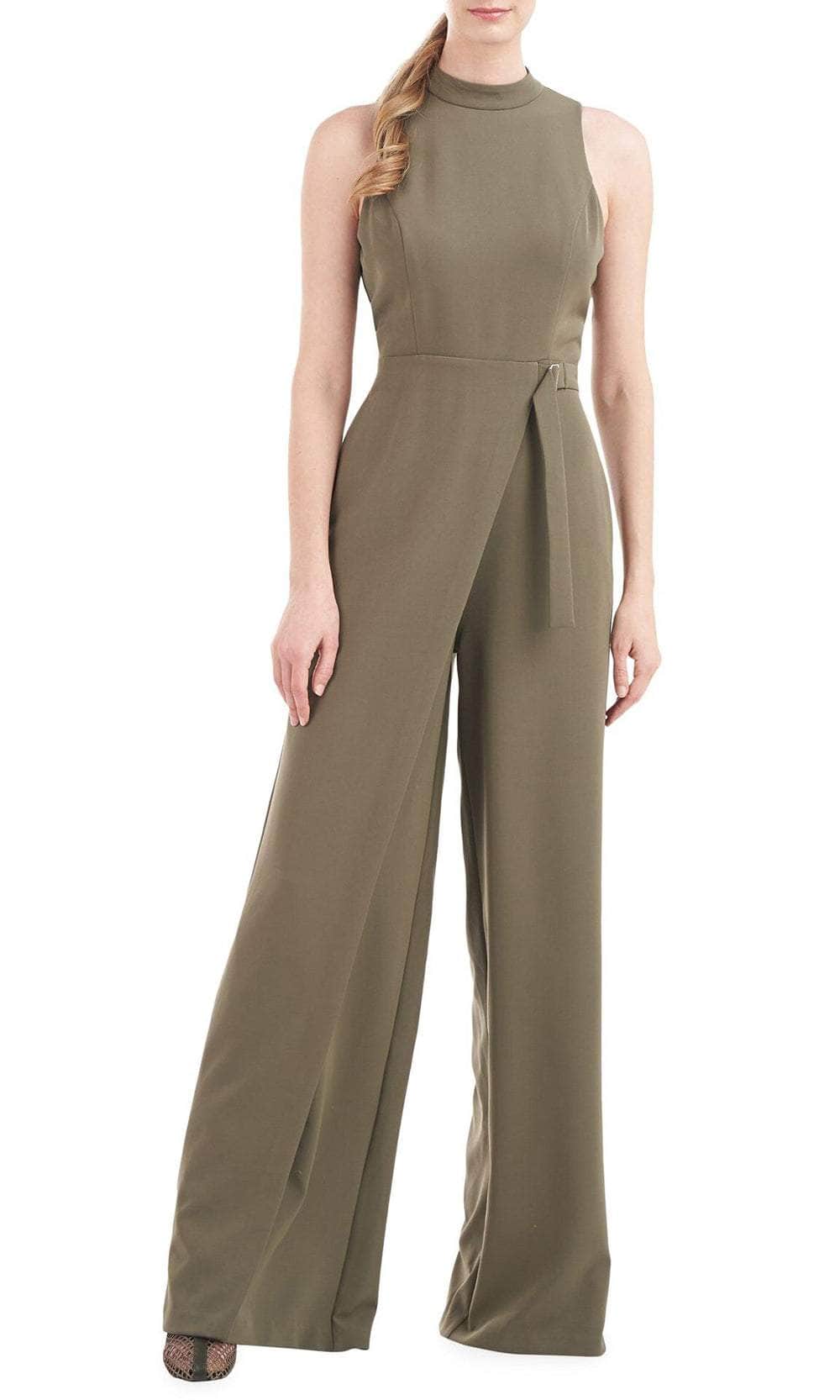 Kay Unger 5648558 - Turtleneck Belted Overlay Jumpsuit Formal Pantsuits