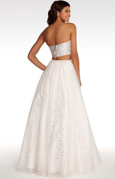 Alyce Paris - 124 Two Piece Sweetheart Embellished Ballgown In Silver and White