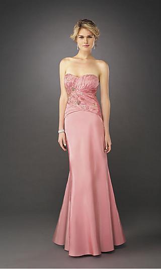 La Femme - 12221 Ruche-Textured Semi-Sweetheart Evening Gown Special Occasion Dress 4 / Rose