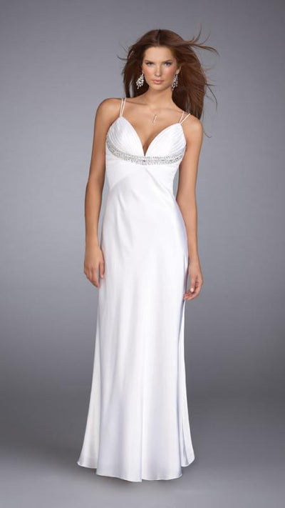 La Femme - 13308 Sensational Bejeweled V-Neck Sheath Dress Special Occasion Dress
