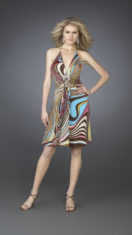 La Femme - 14027 Elegant Short Multi-Colored Dress Special Occasion Dress 00 / Multi