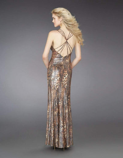 La Femme - 14167 Elegant Evening Criss Cross Back Dress Special Occasion Dress