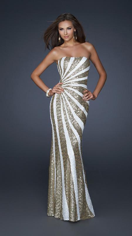 La Femme - 17456 Sequined Column Prom Dress ADASA La Femme - 17456 Sequined Column Prom Dress ADASA