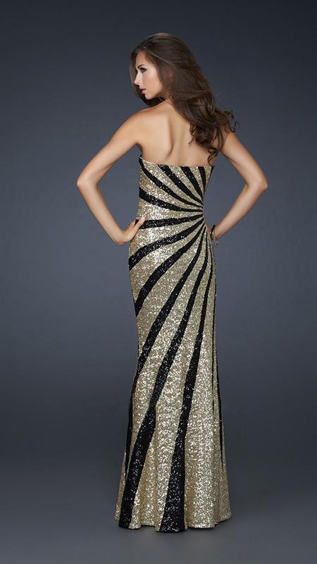 green emerald velvet dress Rose Gold La Femme Long Sequin Prom Dress