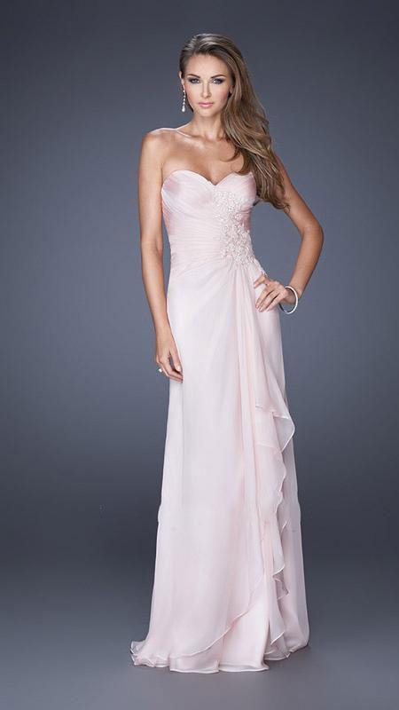 La Femme - 20479 Jeweled Lace Applique Sweetheart Gown Special Occasion Dress 2 / Blush