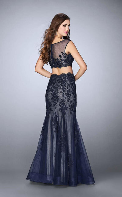 La Femme - 23461 Two-Piece Intricately Embroidered Illusion Long Evening Gown Special Occasion Dress