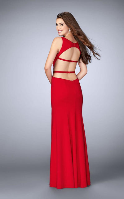 La Femme - 23631 Sleeveless Plunging Neckline Cutout Open Back Prom Dress Special Occasion Dress