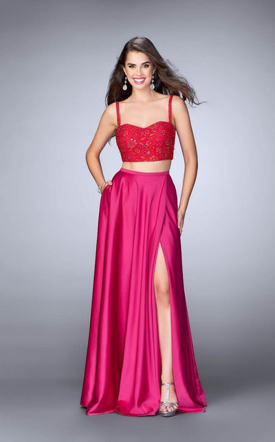 La Femme - 24159 Captivating Laced and Satin Sweetheart Two-Piece A-line Dress Special Occasion Dress