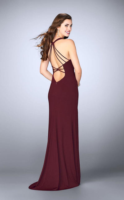 La Femme - 24355 Daring Sleeveless V-neck Jersey Dress Special Occasion Dress