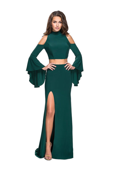 La Femme - 25353 Long Sleeve Cutaway Two-Piece Jersey Gown Special Occasion Dress