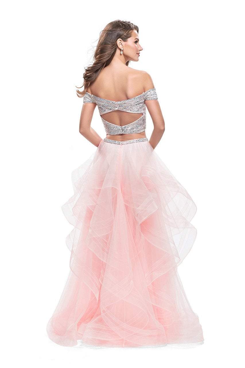 La Femme - 26169 Beaded Two Piece Tulle Ruffled A-line Dress Special Occasion Dress