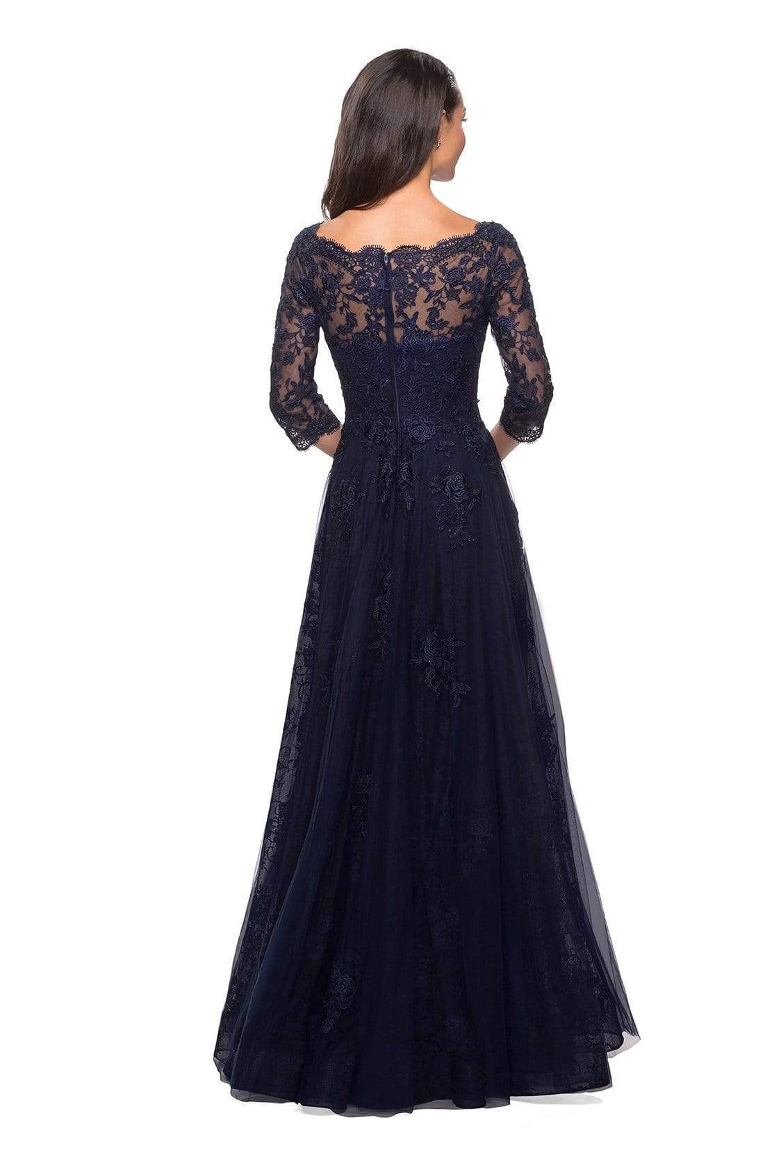 La Femme - 26959 Embroidered Scalloped V-Neck Dress Special Occasion Dresses