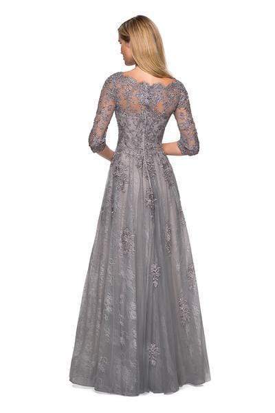 La Femme - 26959 Embroidered Scalloped V-Neck Dress Special Occasion Dresses