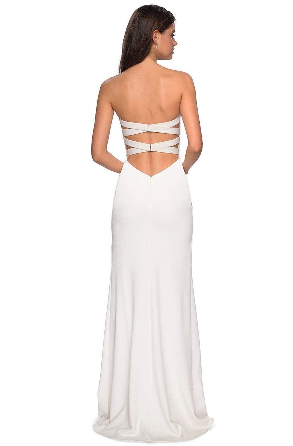 La Femme - 27035 Strapless Jersey Sheath Dress With Slit Formal Gowns