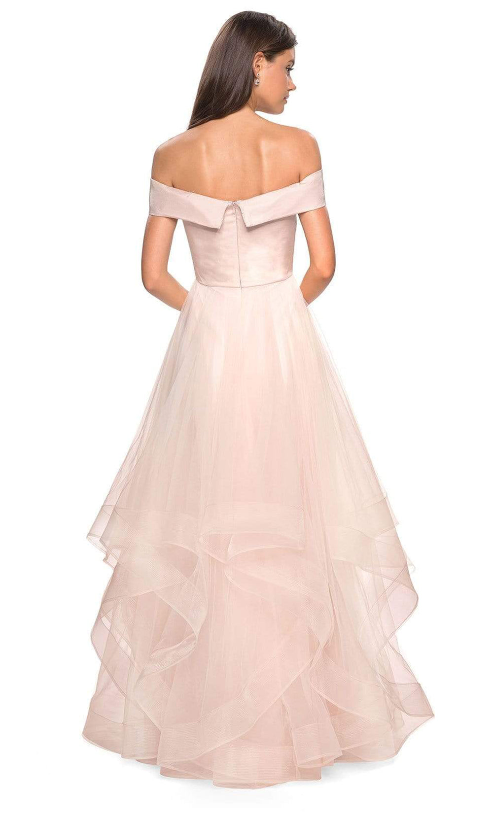 La Femme - Off-Shoulder Pleated A-Line Gown 27224 CCSALE