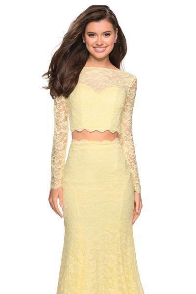 La Femme - 27601 Two-Piece Allover Lace Long Sleeve Evening Gown Evening Dresses