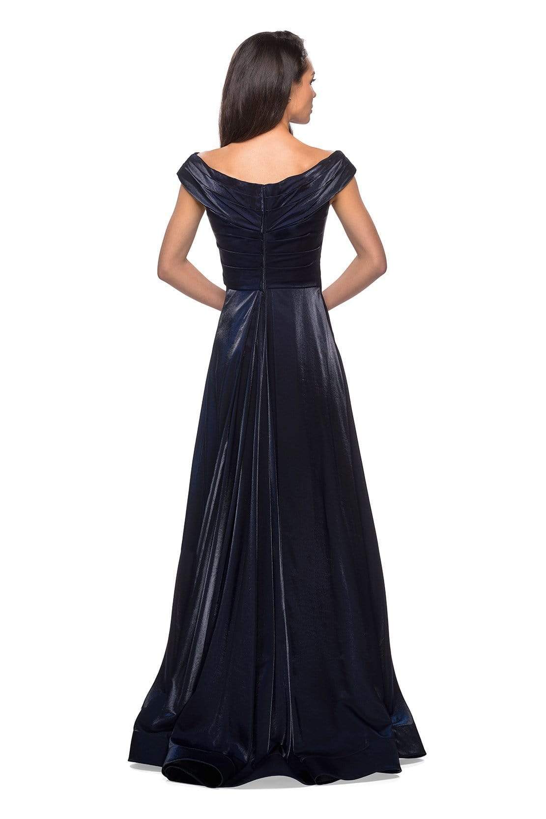 La Femme - 27846 Ruched Off-Shoulder A-line Dress Special Occasion Dress