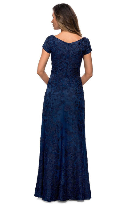 La Femme - 27915 Short Sleeve Floral Embroidered Dress Mother of the Bride Dresses