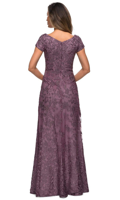 La Femme - 27915 Short Sleeve Floral Embroidered Dress Mother of the Bride Dresses