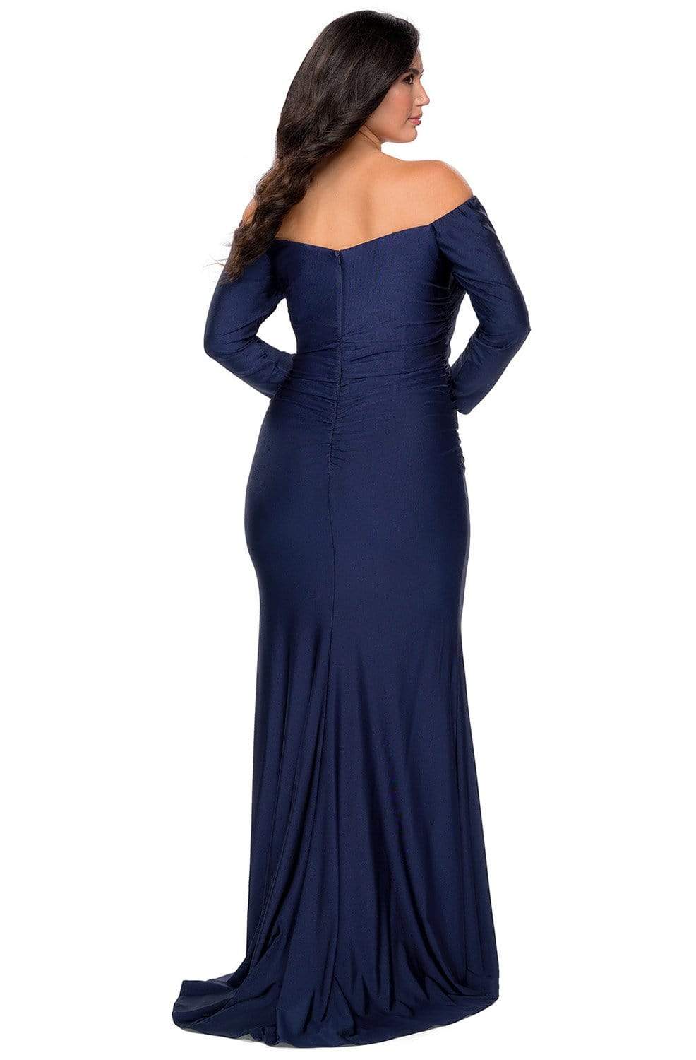 La Femme - 28881 Off-Shoulder Long Sleeves Dress Evening Dresses