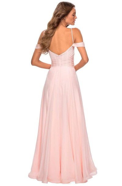 La Femme - 28942 Crisscross Surplice Cold Shoulder Gown Prom Dresses