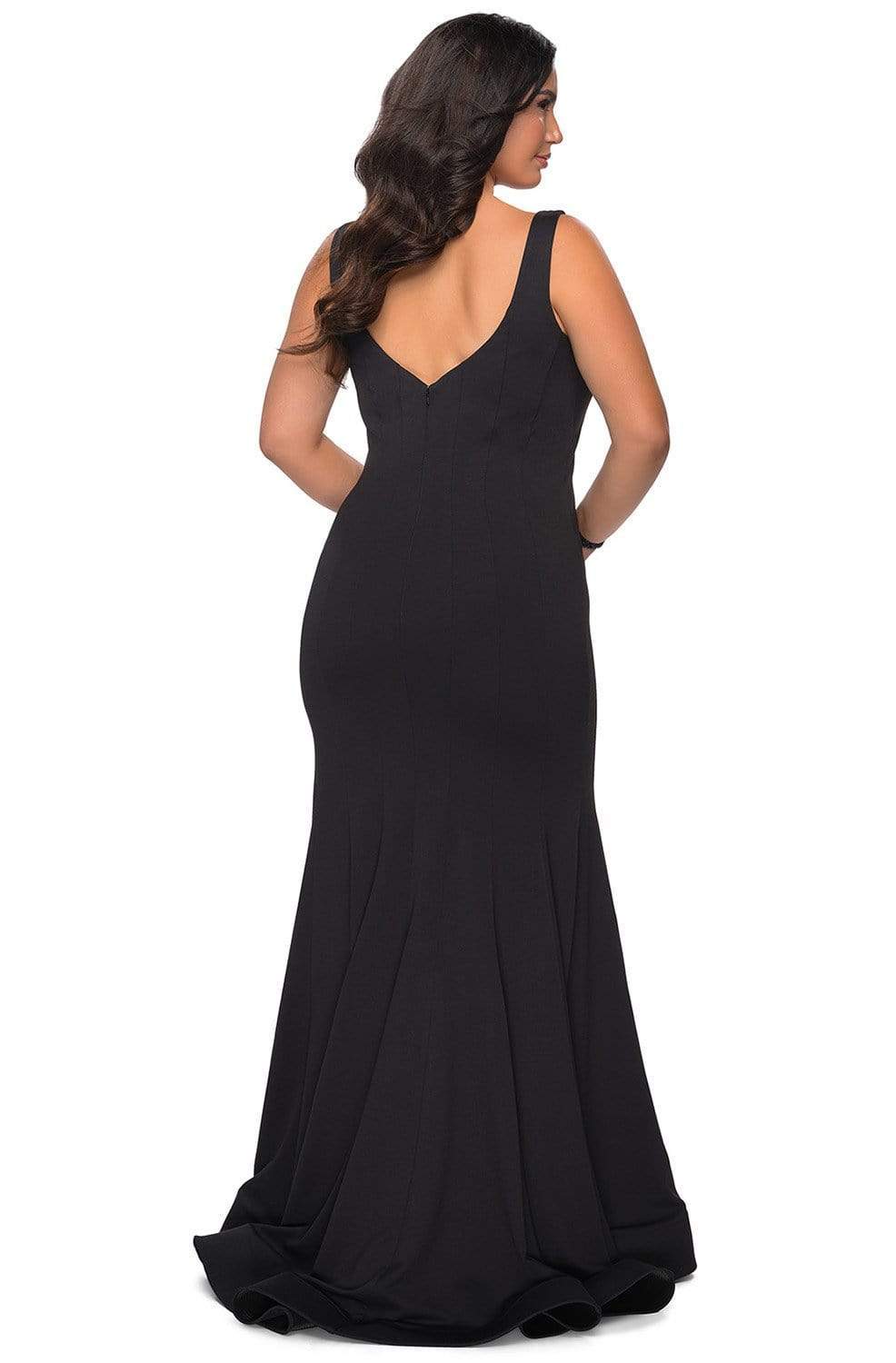 La Femme - 28975 V-Neck Jersey Mermaid Dress Evening Dresses