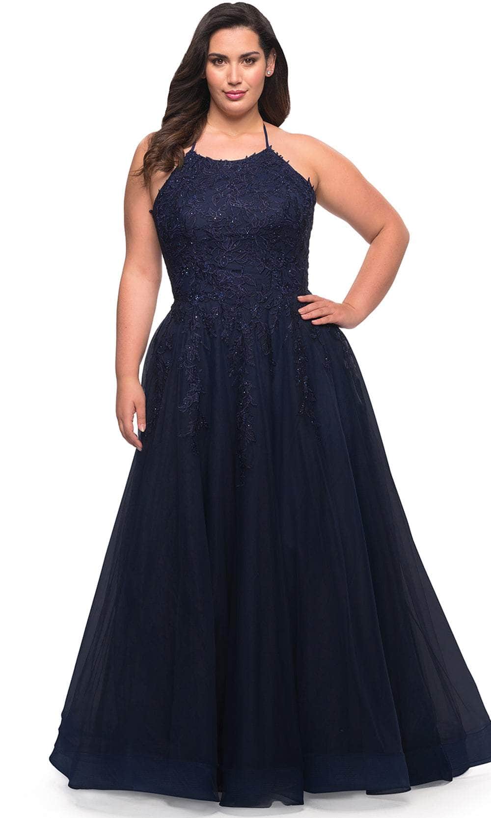 La Femme 29071 - Halter Beaded Ballgown Special Occasion Dress