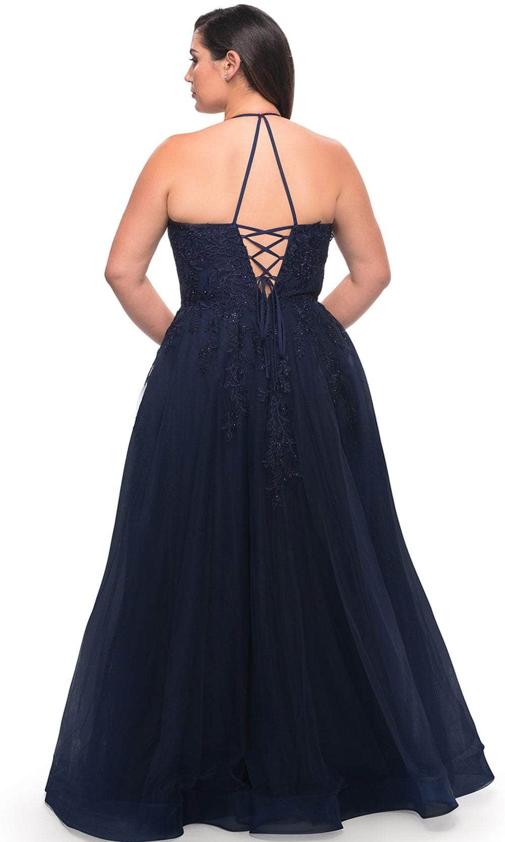 La Femme 29071 - Halter Beaded Ballgown Special Occasion Dress