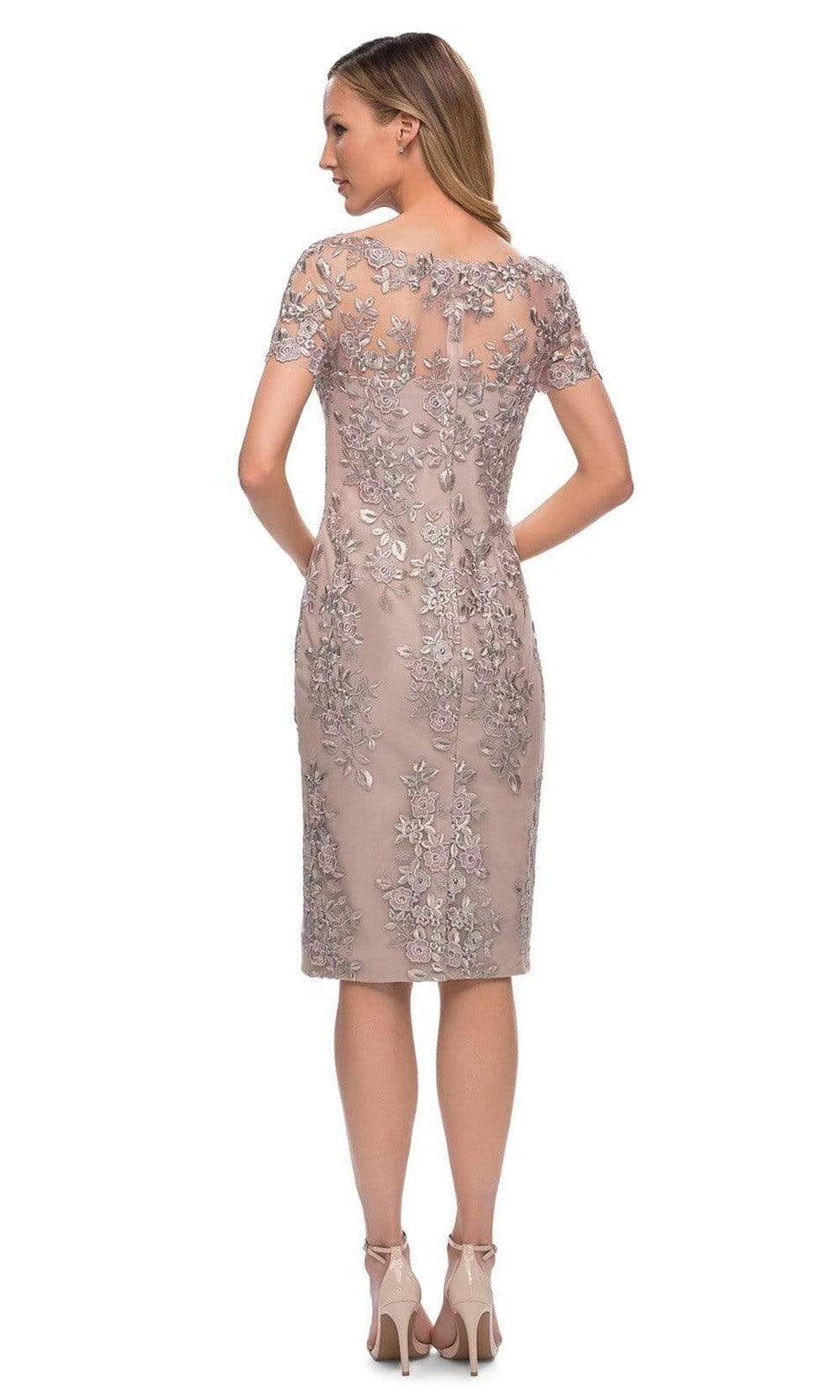 La Femme - 29930 Illusion Jewel Floral Midi Dress Mother of the Bride Dresses