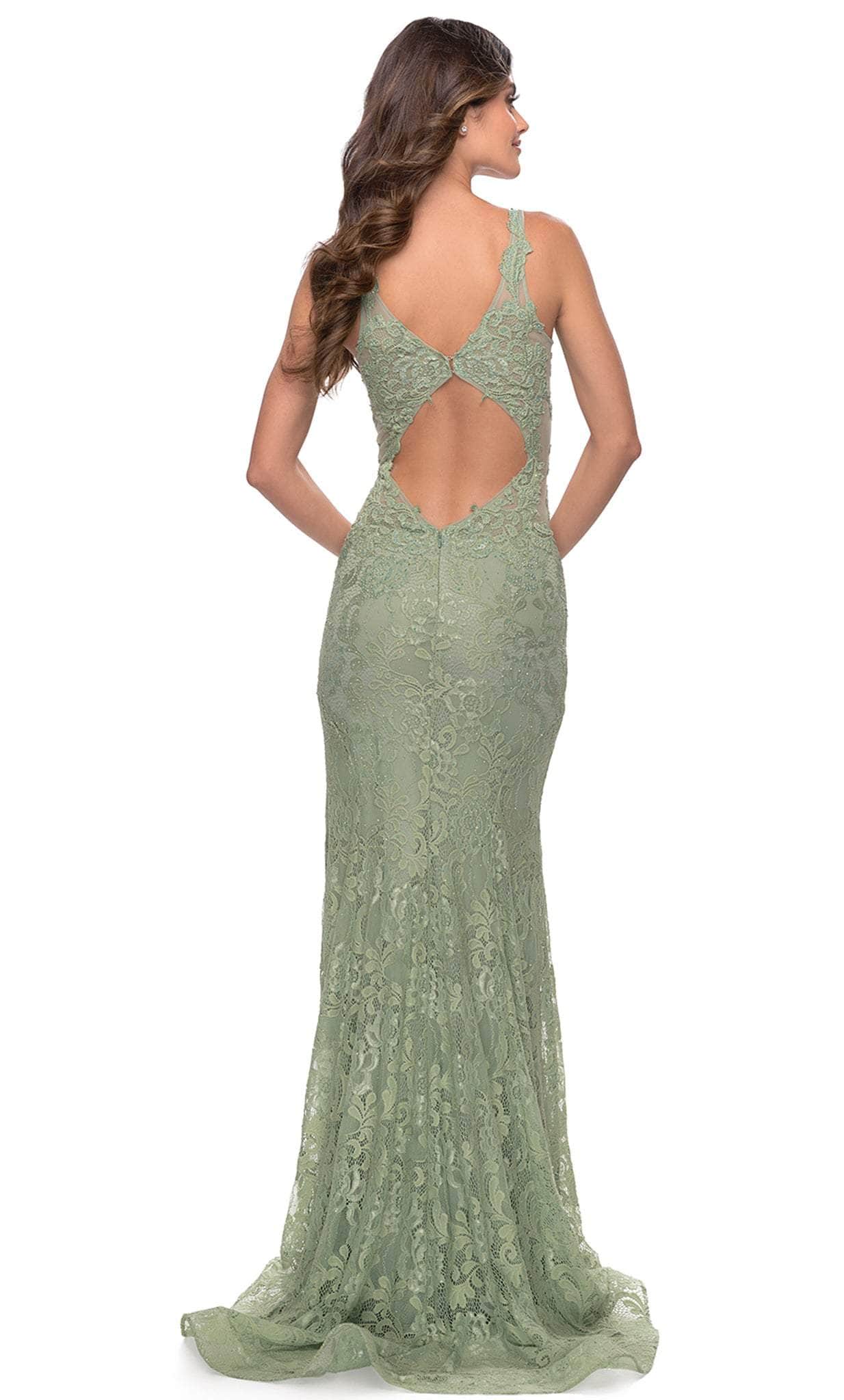 La Femme 29977 - Illusion V-Neck Beaded Lace Gown Special Occasion Dress