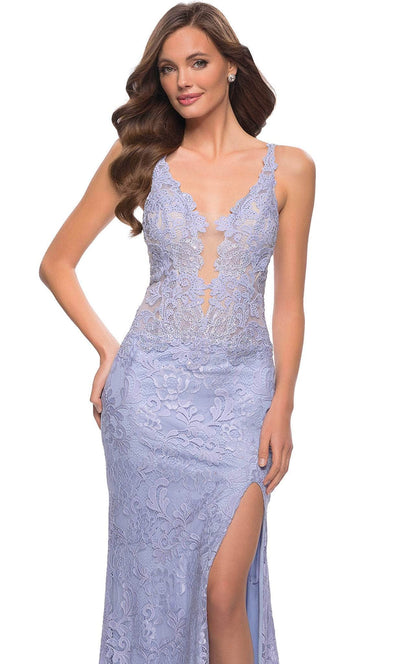 La Femme 29977 - V-Neck Lace Gown