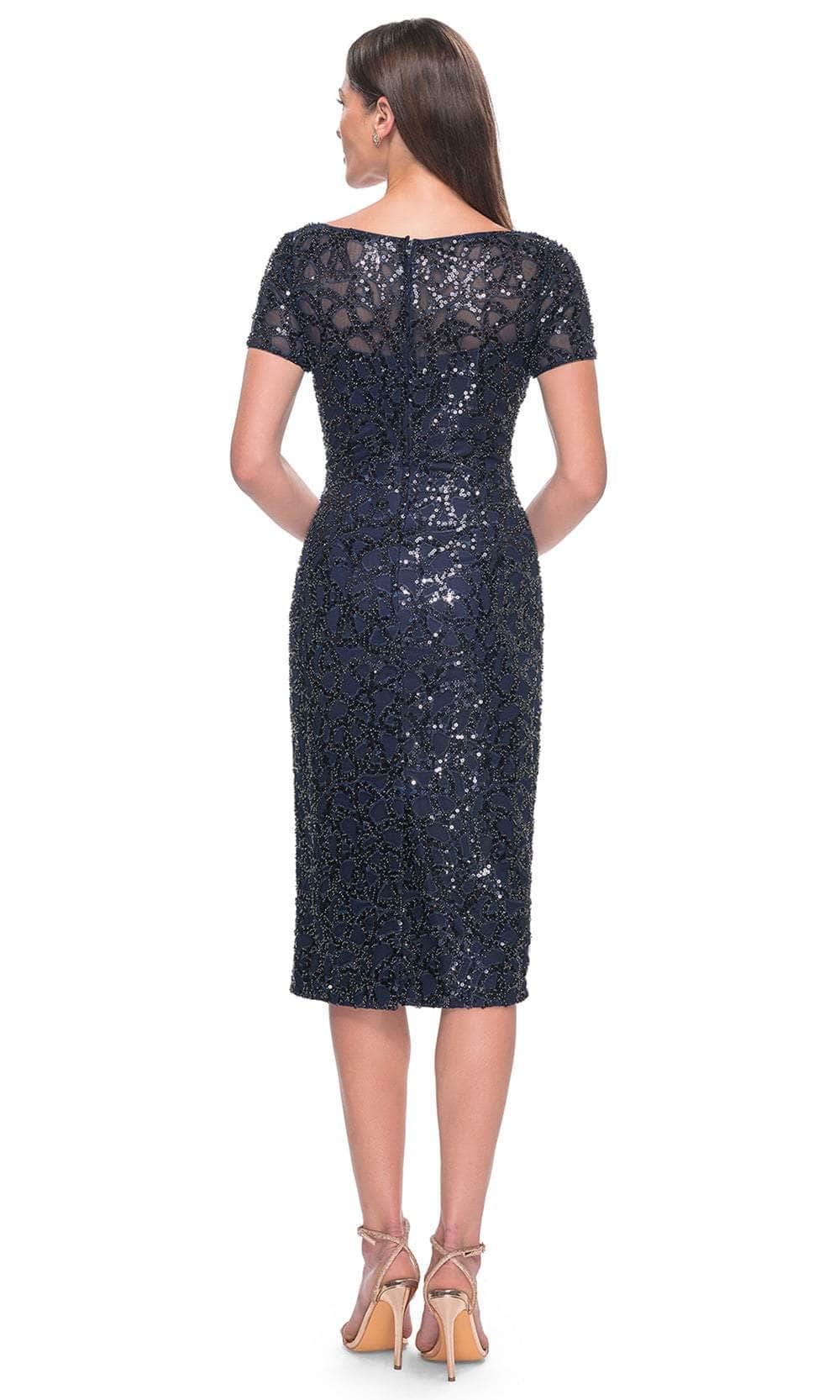 La Femme 30043 - Short Sleeve Sequin Embellished Dress Cocktail Dresses