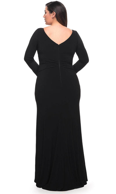 La Femme 30071 - Long sleeve Ruched Long Dress Special Occasion Dress