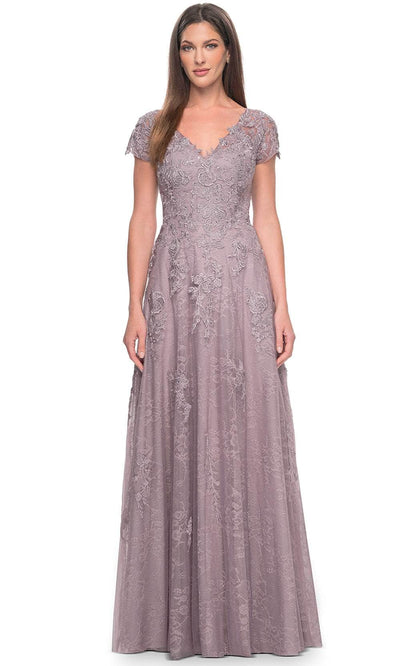 La Femme 30168 - A-Line Floral Formal Dress Evening Dresses 4 / Dusty Lilac
