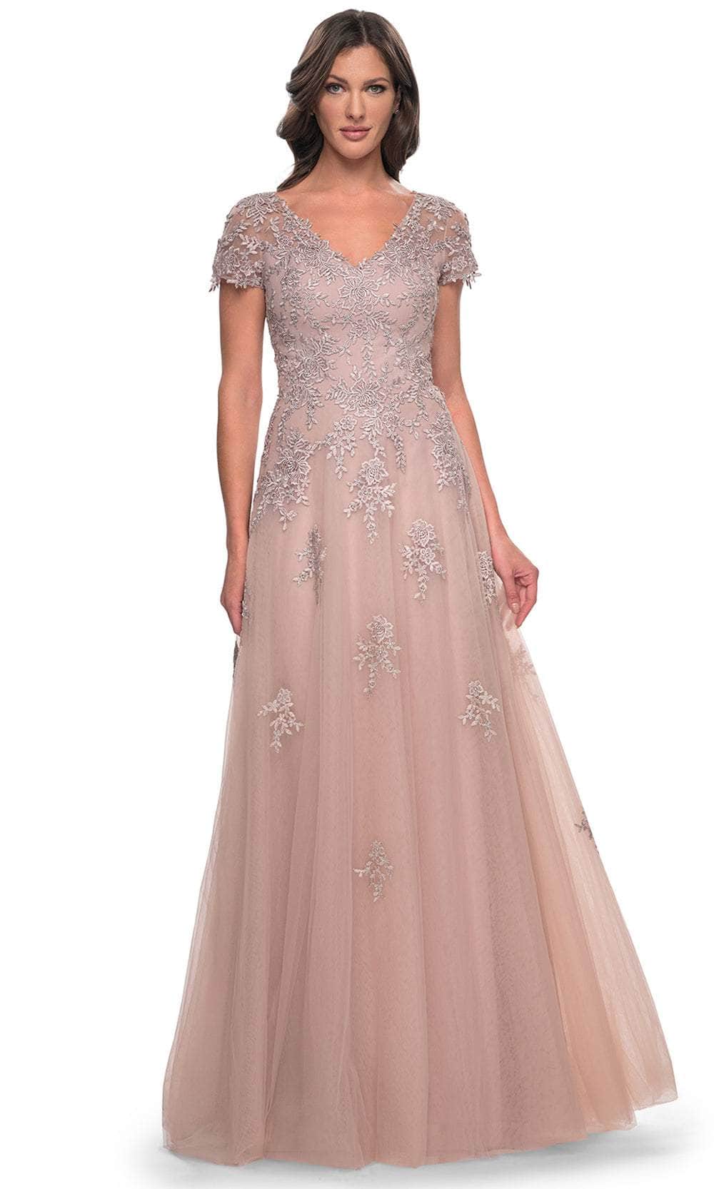 La Femme 30228 - Embroidered A-Line Formal Dress Evening Dresses 4 / Mauve