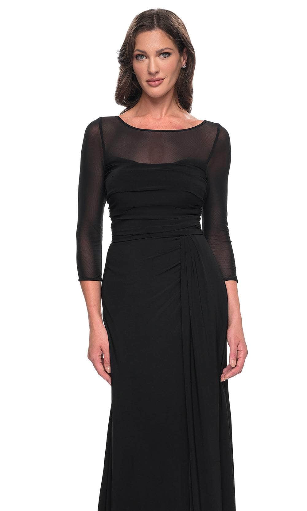 La Femme 30230 Illusion Sheath Formal Dress | Formal Dress Shops 14 / Black La Femme 30230 Illusion Sheath Formal Dress | Formal Dress Shops 14 / Black