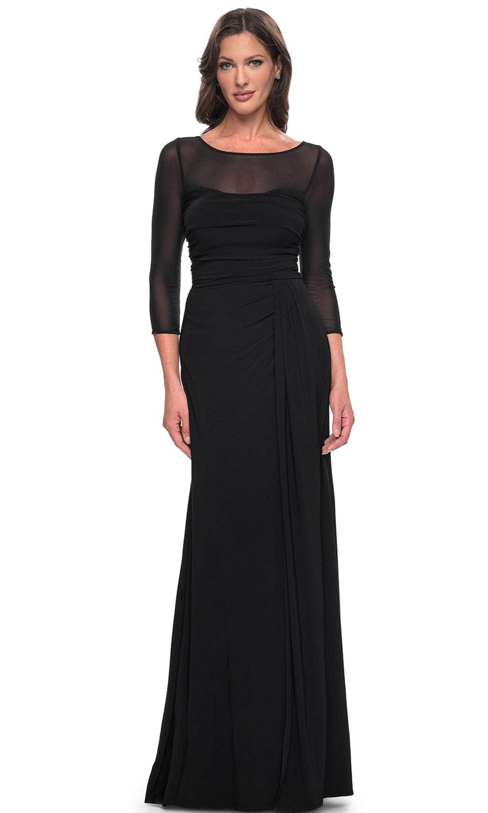 La Femme 30230 - Sheath Bateau Formal Dress Evening Dresses 4 / Black