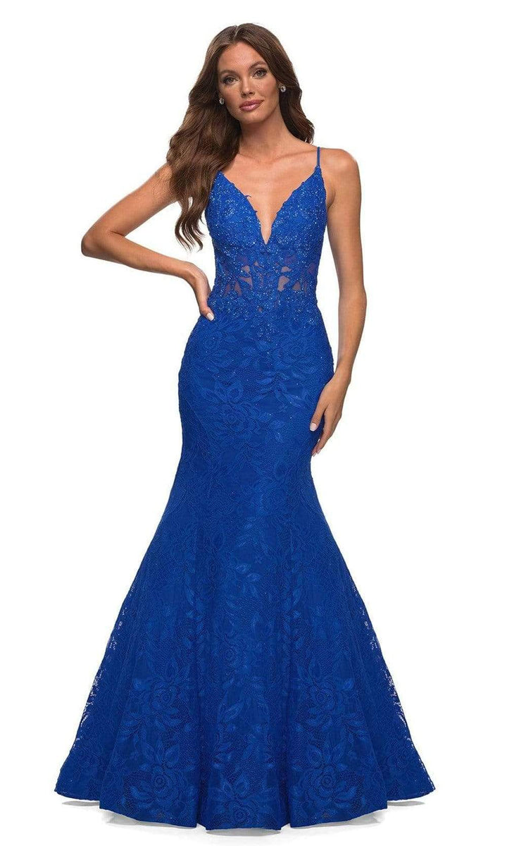 La Femme - Mermaid Gown 30320SC In Blue