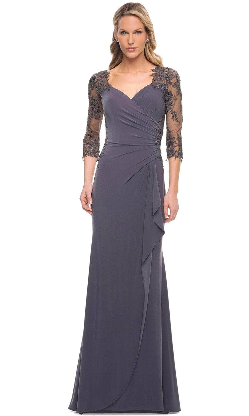 La Femme 30384 - Quarter Length Sleeve Sweetheart Neck Evening Gown Mother of the Bride Dresses 12 