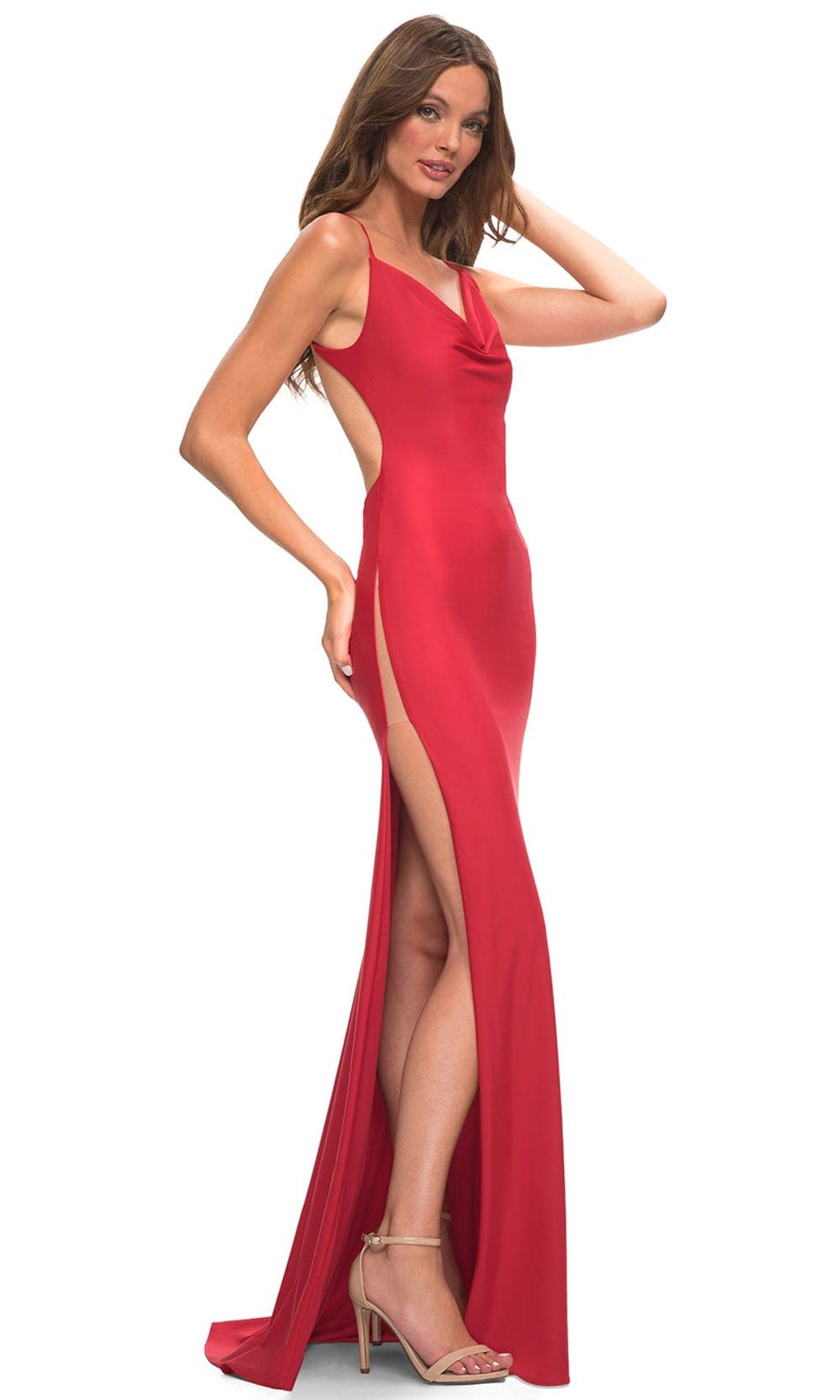 La Femme 30437 - Skyscraper Slit Sheath Gown Special Occasion Dress