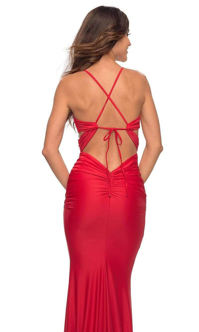 La Femme - 30510 Crisscross Wrap Sheath Gown Special Occasion Dress