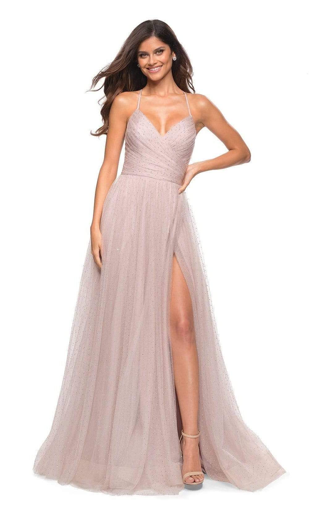 La Femme - 30536 Beaded High Slit Ballgown Special Occasion Dress