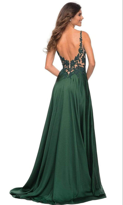 La Femme - 30580 Plunging V-Neck A-Line Gown Prom Dresses