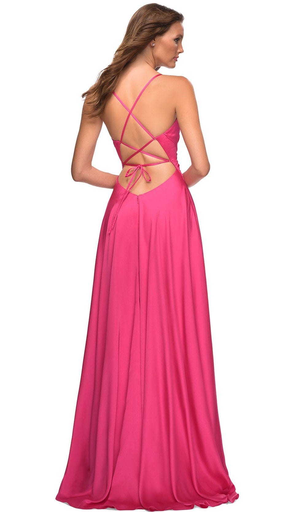 La Femme 30616 - Ruched V-Neck Evening Dress Special Occasion Dress
