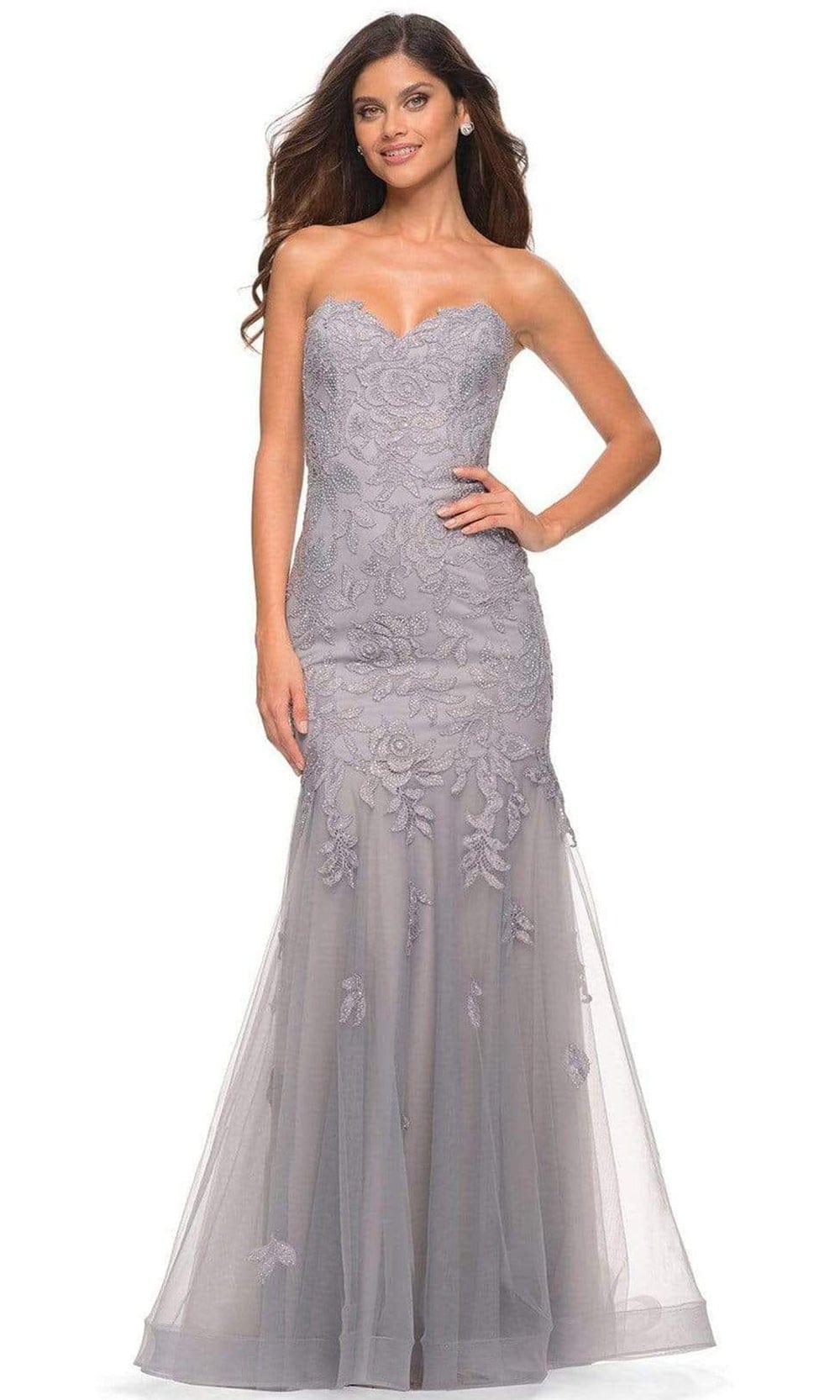 La Femme - 30717 Sweetheart Embellished Tulle Gown Prom Dresses