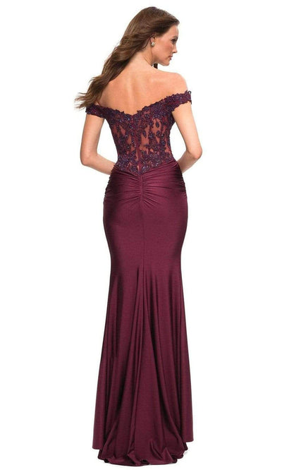 La Femme - 30741 Embroidered V-Notch Prom Dress Prom Dresses