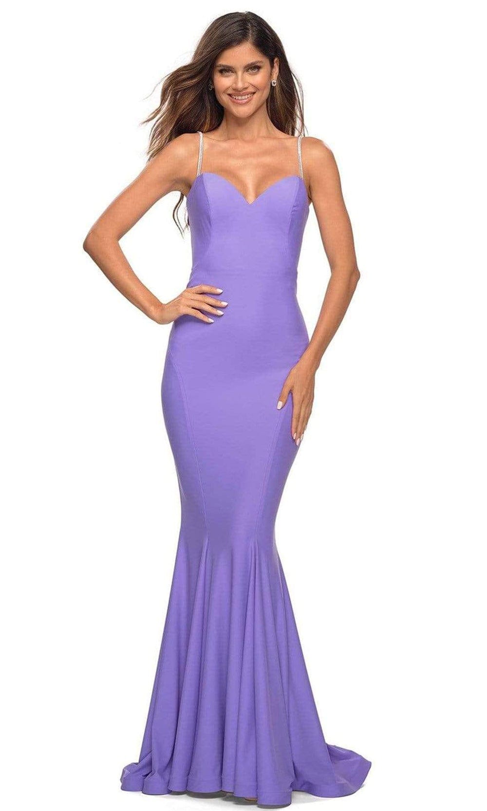 La Femme - 30782 Sweetheart Fitted Trumpet Gown Special Occasion Dress In Purple