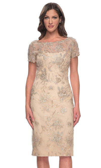 La Femme 30801 - Short Sleeves Sheath Formal Dress Holiday Dresses