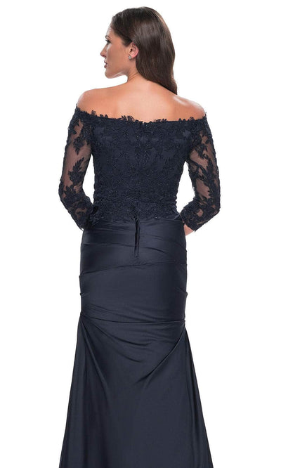 La Femme 30853 - Off Shoulder Satin Evening Dress Mother of the Bride Dresses